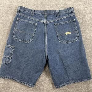 Vintage Y2K Wrangler Shorts Men 34 Carpenter Baggy Jorts Work Wear Med Wash